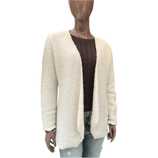 Cárdigan de baby Alpaca bucle, crema