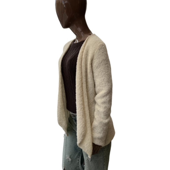 Cárdigan de baby Alpaca bucle, crema