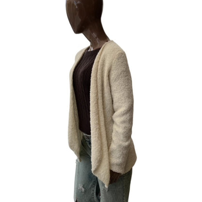 Cárdigan de baby Alpaca bucle, crema