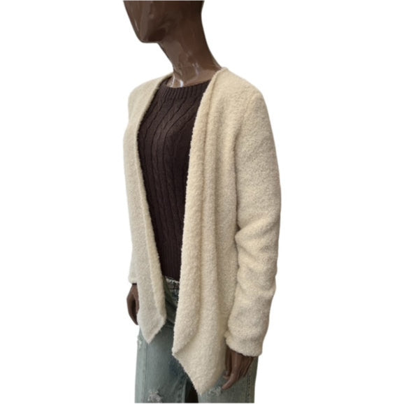 Cárdigan de baby Alpaca bucle, crema