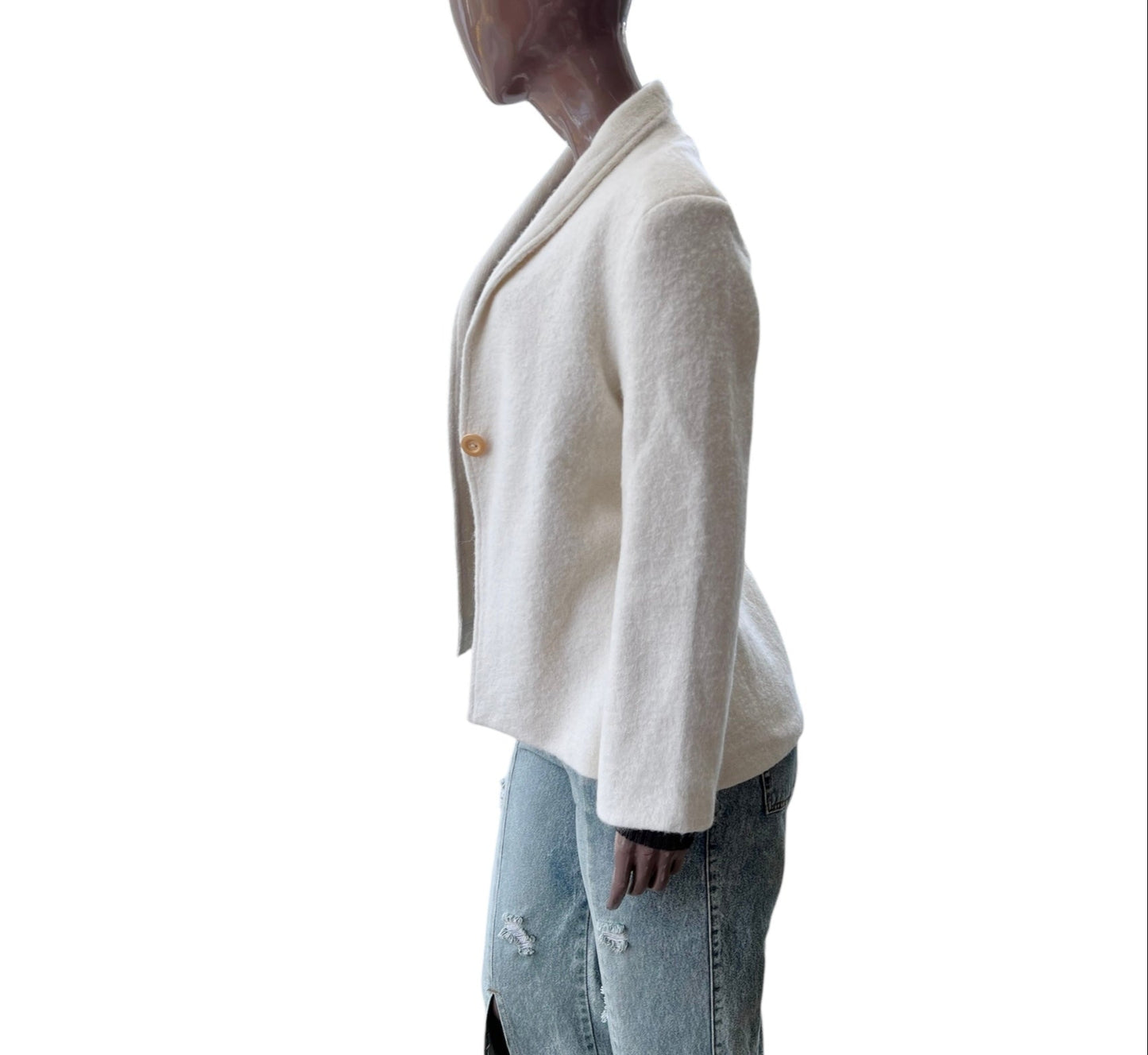 Blazer tejido en baby Alpaca color crema