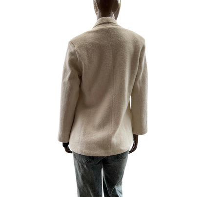Blazer tejido en baby Alpaca color crema