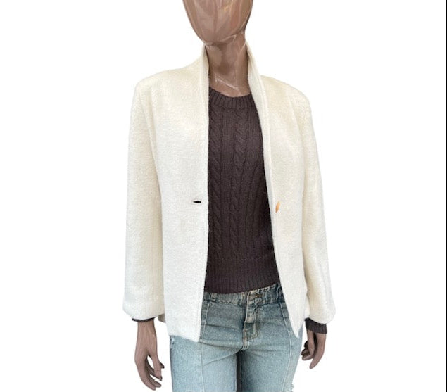Blazer tejido en baby Alpaca color crema