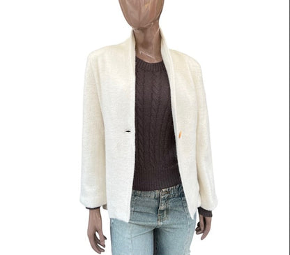 Blazer tejido en baby Alpaca color crema