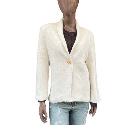 Blazer tejido en baby Alpaca color crema