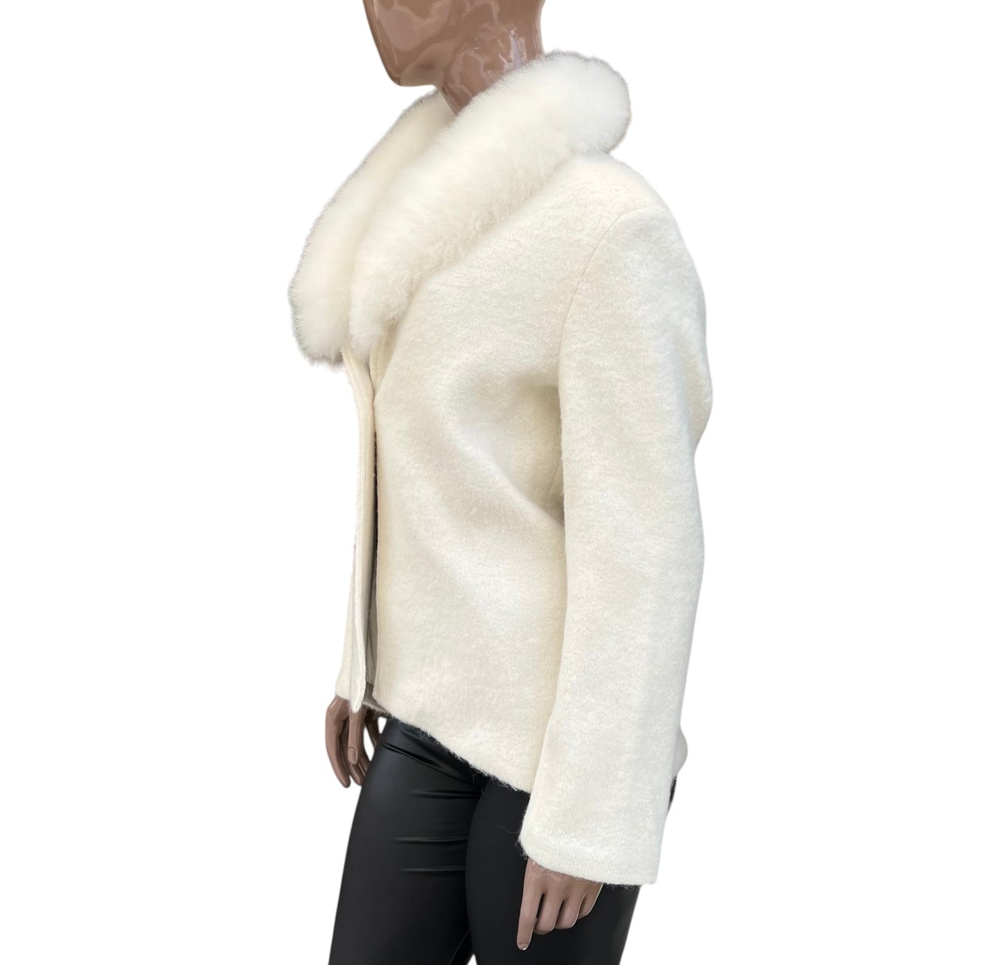 Blazer tejido de Alpaca bebé con aplicaciones de piel